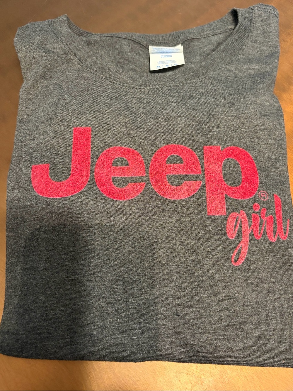 Jeep Girls Gray Tee with Bright Pink Logo